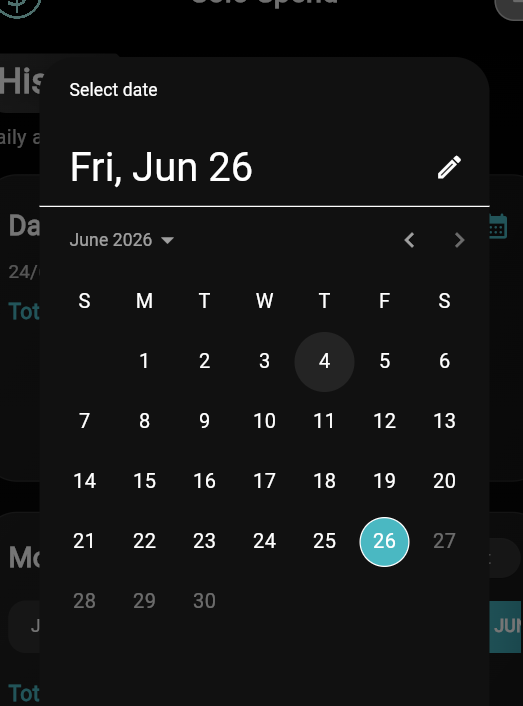 Date Selection UI